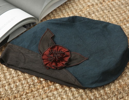 투톤 꺽쇠 주름꽃 모자